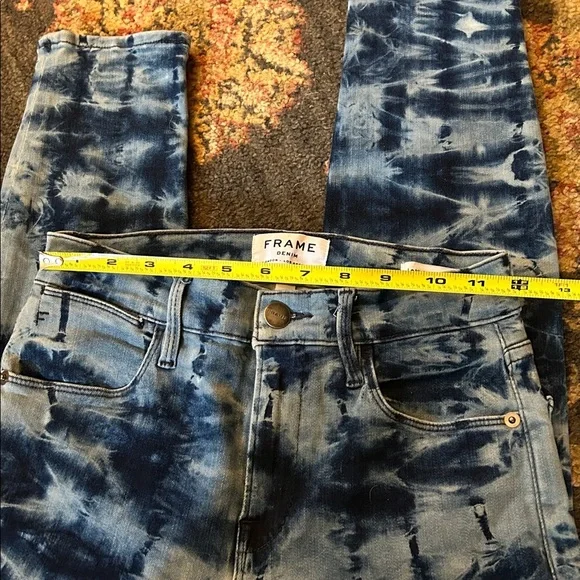 FrameTie Dye Grunge Le High Skinny Crop Jeans Women’s Size 26 - Picture 11 of 15